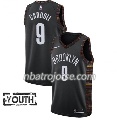 Barn Brooklyn Nets Tröja DeMarre Carroll 9 2018-19 Nike City Edition Svart Swingman